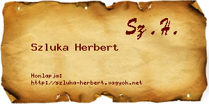Szluka Herbert névjegykártya